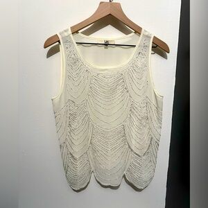 YA Los Angeles cream colored sequined tank.